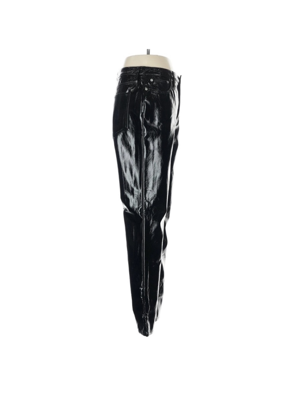 J.Crew Collection Faux Leather Pants High Rise Demi Boot Crop Black Size 28 NWT - Picture 4 of 10